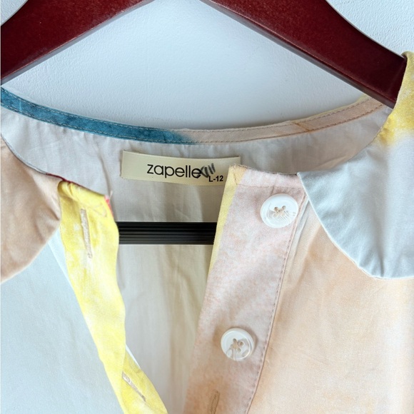 Zapelle Abstract Colorful Artsy Print Cotton Poplin Oversized Shirt Dress L 12 - Picture 5 of 10
